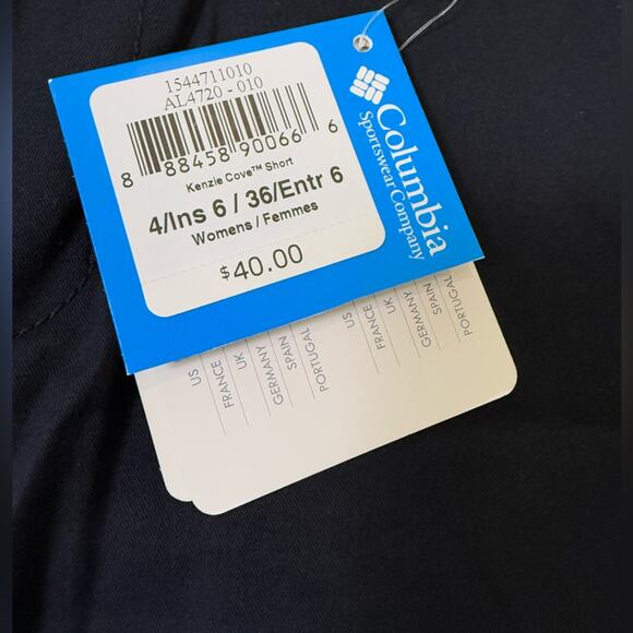 NWT Columbia Mid Rise Cotton Kenzie Cove 6” Inseam Bermuda Short Black Size 4 - Picture 4 of 7